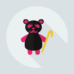 Flat modern design with shadow icons panda old man