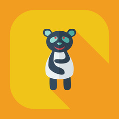 Flat modern design with shadow icons panda is sick