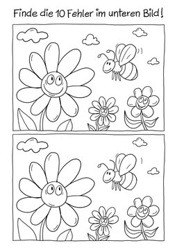 Fehlerbild Blumen und Biene