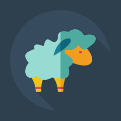 Flat modern design with shadow icons lamb