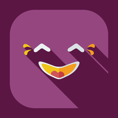 Flat modern design with shadow icons smiley laughing