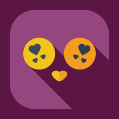 Flat modern design with shadow icons smiley in love