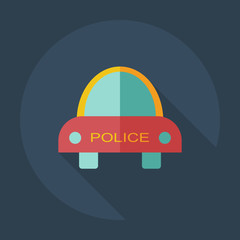 Fototapeta premium Flat modern design with shadow icons cop car