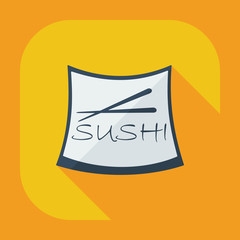 Flat modern design with shadow icons Japanese sushi