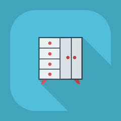 Flat modern design with shadow icons chest of drawers