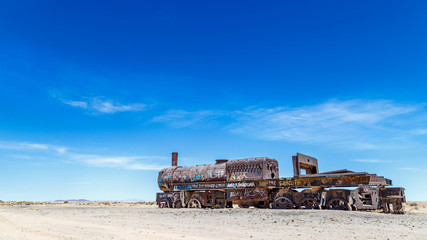 Fototapeta premium Chien et voiture jeep 4x4 desert de sel Bolivie Uyuni