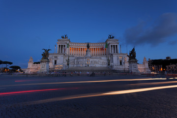 National Monument to Victor Emmanuel II also known as the Altare della Patria at sunset 