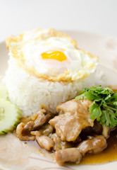 thai food  fried prok with pepper and garlic