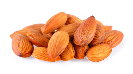 almonds isolated on white background