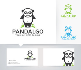 Panda vector logo with business card template