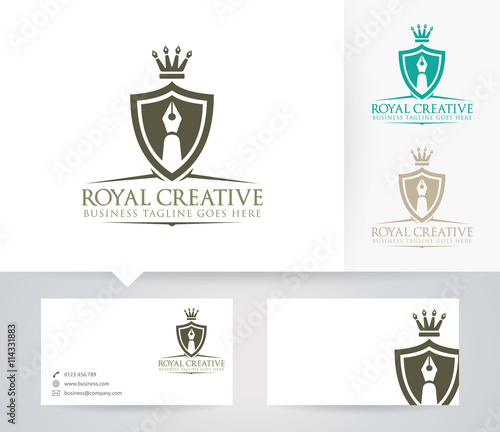 Royal Creative Vector Logo With Business Card Template Stock Image Royal Creative Vector Logo With Business Card Template