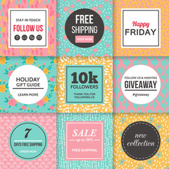 Modern promotion banners template for social media and mobile ap