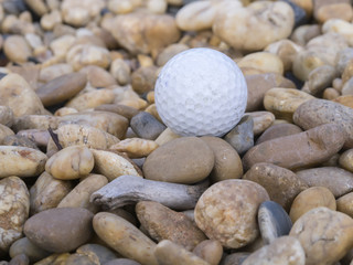 Fototapeta na wymiar Golf ball on the lawn - Golf Background.