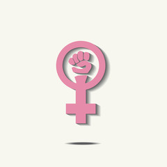 Pink feminism sign