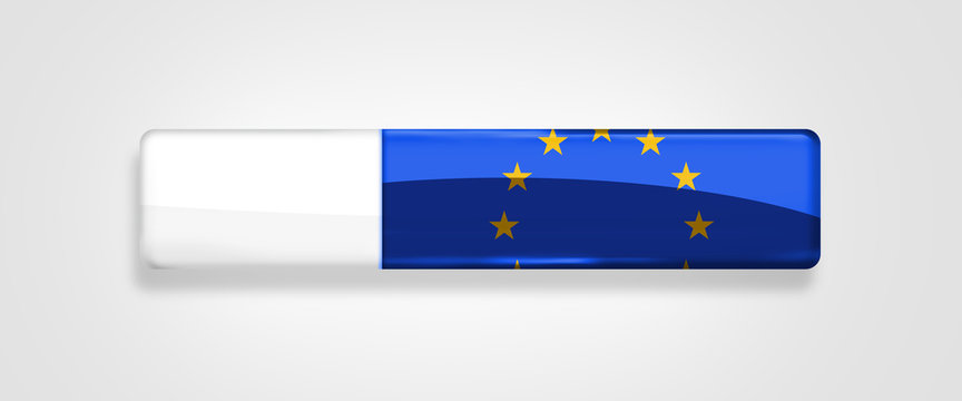 Europe EU Flag button icon isolated design