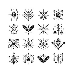 Hand drawn tribal patterns - 114334865