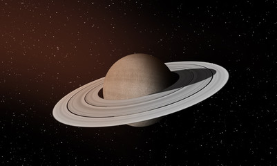 A ringed planet beyond our solar system. Isolated on black. 3D render. © pentortorpong