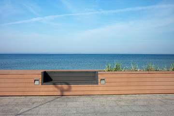 Bench at Baltic Sea Promenade in Hel