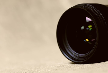 toned monochrome background of lens flare object