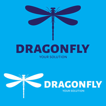 Vector logo of a dragonfly. Brand logo in the shape of a dragonfly