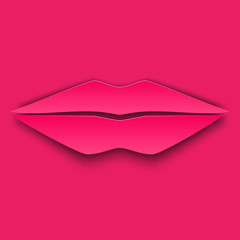 Pink lips in 3d style
