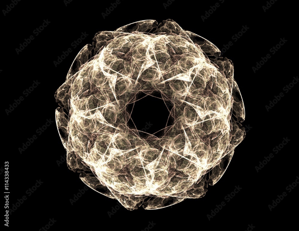 Poster geometry of space series. visually attractive backdrop made of conceptual grids curves and fractal e
