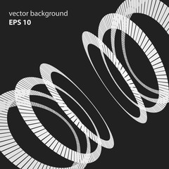 Abstract repeated monochrome circles in perspective.