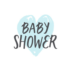 Baby shower girl and boy, vector text. Hand drawn font for design shower invitations, posters and cards