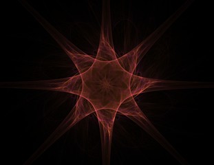 Particles of abstract fractal forms on the subject of nuclear physics science and graphic design. Geometry sacred futuristic