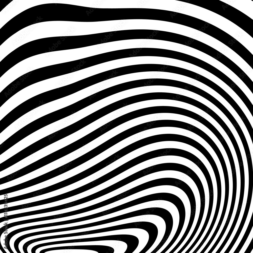 Poster curvy irregular dynamic lines. abstract geometric pattern.