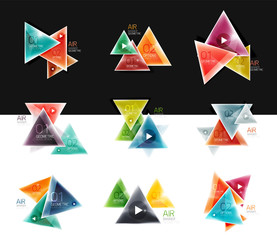 Collection of triangle web boxes - banners, business backgrounds, presentations