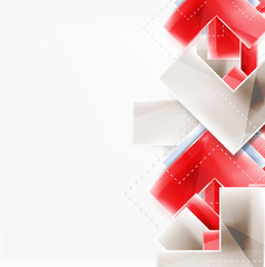 Colorful glossy arrow shapes. Abstract background