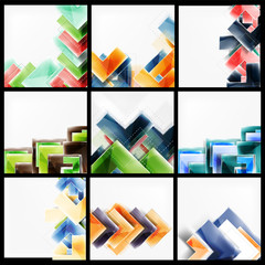 Set of abstract colorful geometric backgrounds