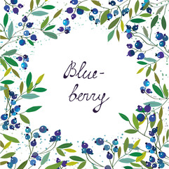 Blueberry background for the label or card