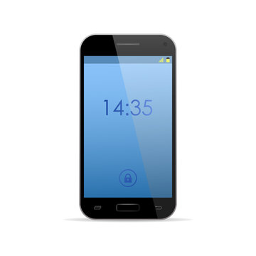 Modern black touchscreen cellphone, smartphone 