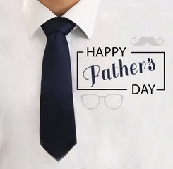 Happy father's day concept. White shirt and tie close up