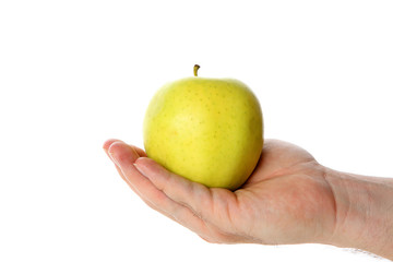 Hand mit Apfel