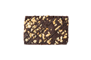 isolated chocolate brownies on a white background