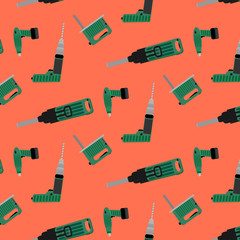 Seamless pattern with instrument for construction