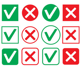 Set of icon consent and denial