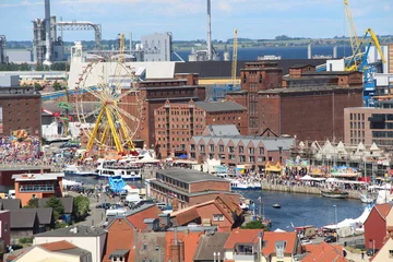 No drill light filtering roller blinds Port Hafen von Wismar
