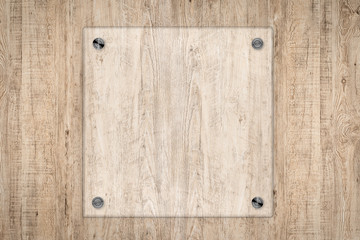 glass board on wooden background
