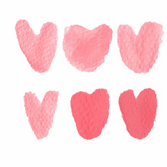 Obraz na płótnie Canvas Red Heart.Water Color brushes.Water color vector. Water color heart shape brushes. Water color heart symbol