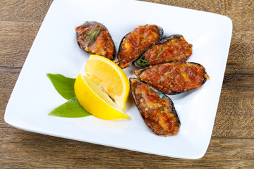 Baked mussels