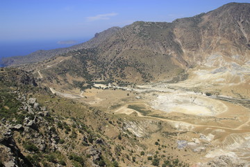 Crater of the volcano on Nisyros Island