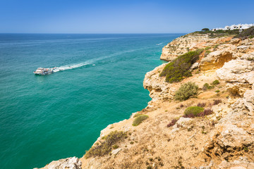 Fototapeta na wymiar Praia da Marinha - Beautiful Beach Marinha in Algarve, Portugal