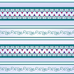 Seamless sample. A vector illustration for your fine female romantic design. Lilac and turquoise colors