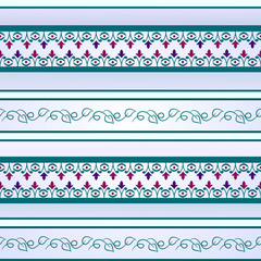 Seamless sample. A vector illustration for your fine female romantic design. Lilac and turquoise colors