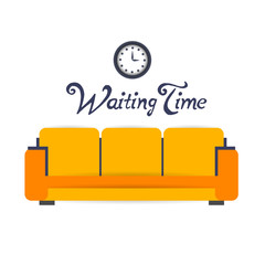 Color furniture living room flat icon