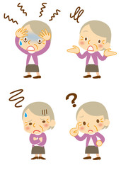 困る　おばあさん